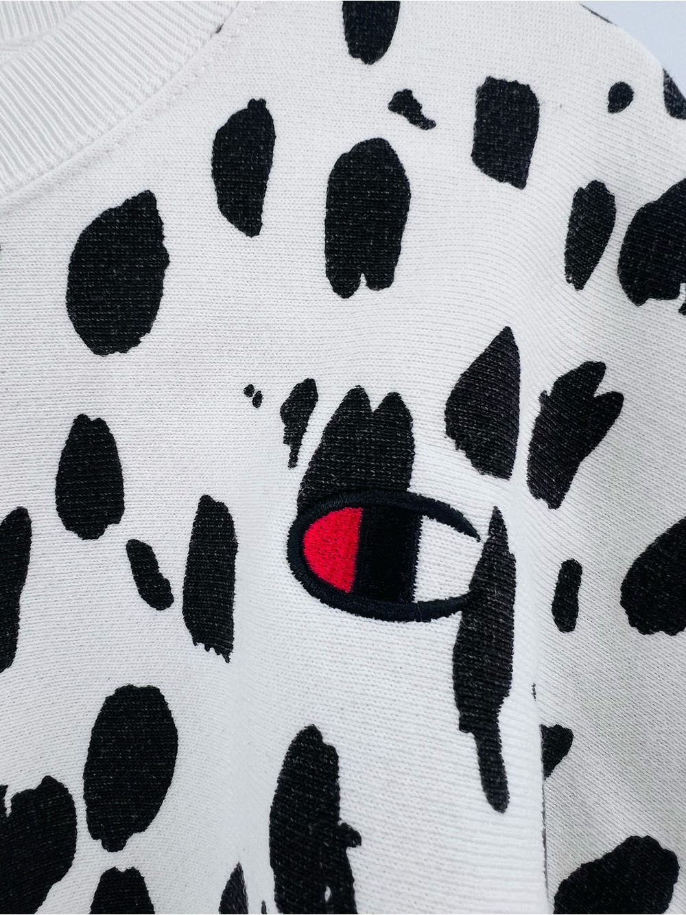 Champion Reverse Weave Dalmatian Print Cropped Sweatshirt large - Picture 6 of 12